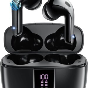 HYIEAR Wireless Earbuds, Bluetooth Earbuds V5.3, 45H Playtime, LED Display, Bluetooth Headphones with Mic, Touch Control, IPX5 Waterproof