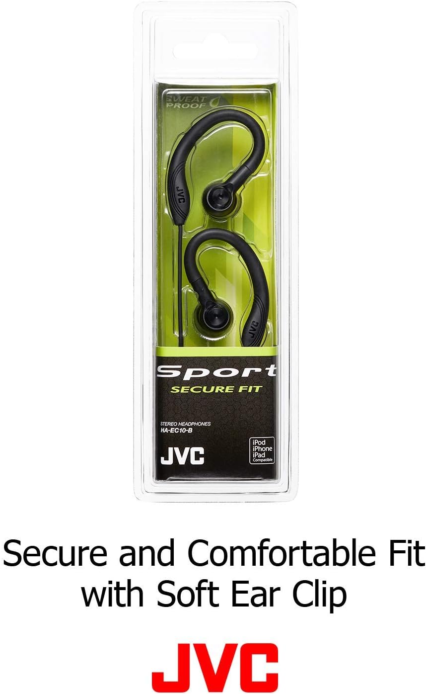 JVC Earclip Earbud Sport Earbud Earclip Black (HAEC10B) (HA-EC10B) - Image 4
