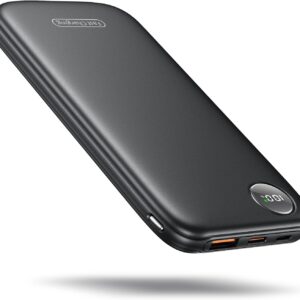 Powerbank Fast Charging Max 12V/4.5A, Ultra Slim Portable Charger USB C 10000mah, Travel Power Bank for iPhone 11 12 13 14 15 16 Samsung Google Android etc, DC Lightweight Battery Pack Phone Charger