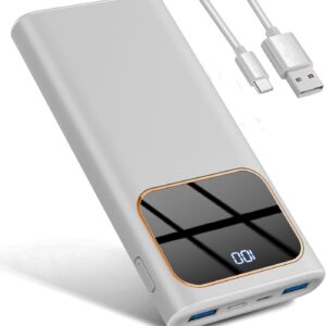 Portable Charger, 10000mAh Power Bank with 15w Fast Charging, 4 Outputs 3 Inputs with Built in Type-C, USB-A Battery Pack, Compatible with iPhone 16 15 14 12 Pro Samsung S22 S21 Cell Phone etc Long Li