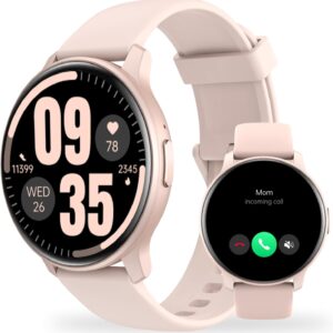 Smart Watch,Answer/Make Call,HD Smart Watch for Women Men,Fitness Tracker with 100+ Sport Modes, IP68,Heart Rate/Sleep Monitor, Spo2, Pedometer, Activity Tracker for Android iOS (Pink)