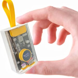 Portable Charger 10000mAh,Small Power Bank 22.5W Fast Charging,Transparent External Battery Pack,Input/Output External USB C Portable Phone Charger for iPhone iPad Samsung LG Android Cellphone(White)