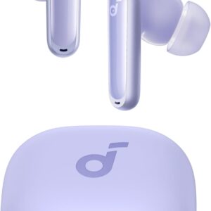 Soundcore P40i by Anker, Noise Cancelling Wireless Earbuds, Adaptive Noise Cancelling to Environments, Heavy Bass, 60H Playtime, 2-in-1 Case and Phone Stand, IPX5, Wireless Charging, Bluetooth 5.3