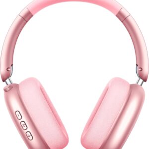 Y01 Wireless Over Ear Headphones, Noise Canceling Bluetooth 5.3 Headphones with Microphones,Hi-Res Audio,48H Playtime,Foldable,Breathable Soft Earpads for iOS/Android/Samsung/PC-Pink