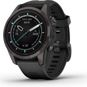 Garmin epix Pro (Gen 2) Sapphire Edition, 42mm, High Performance Smartwatch, Advanced Training Technology, Built-in Flashlight, Black