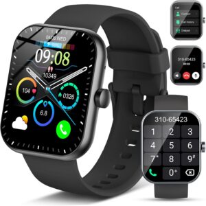 Smart Watch for Men Women (Answer/Make Call), 1.96" HD Fitness Watch with 112+ Sport Mode, IP68 Waterproof Fitness Tracker with Pedometer/Calories/Sleep/Heart Rate Monitor, Smartwatch for Android iOS