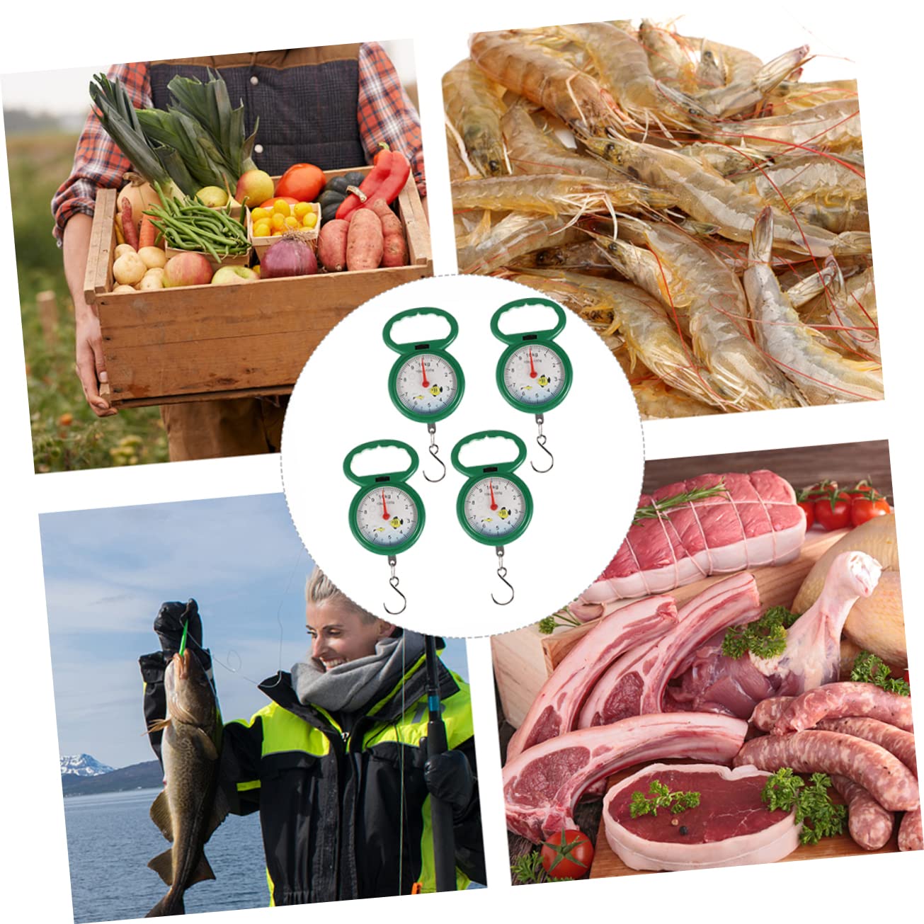 Zerodeko 4pcs Portable Spring Scale Spring Balance Scales Spring Scales Hanging Spring Scale Weighing Scale for Luggage Food Vegetables Spring Scale Digital Fishing Plastic Travel Handheld - Image 8