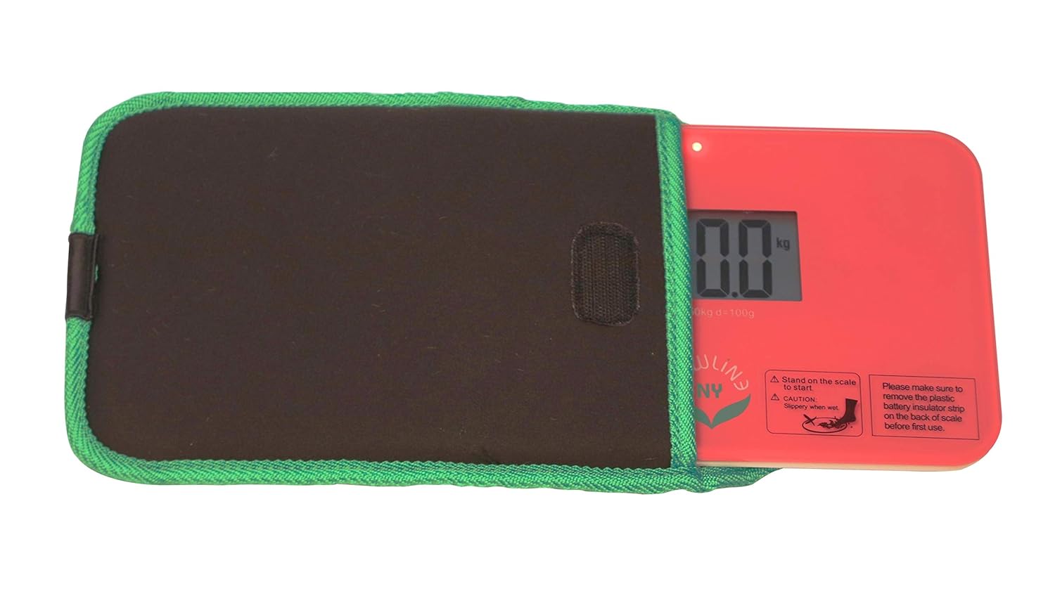 NewlineNY Step-on Super Mini Smallest Travel Bathroom Scale with Protection Sleeve: SBB0638SM-SI(Strawberry Ice)+S001MG - Image 3