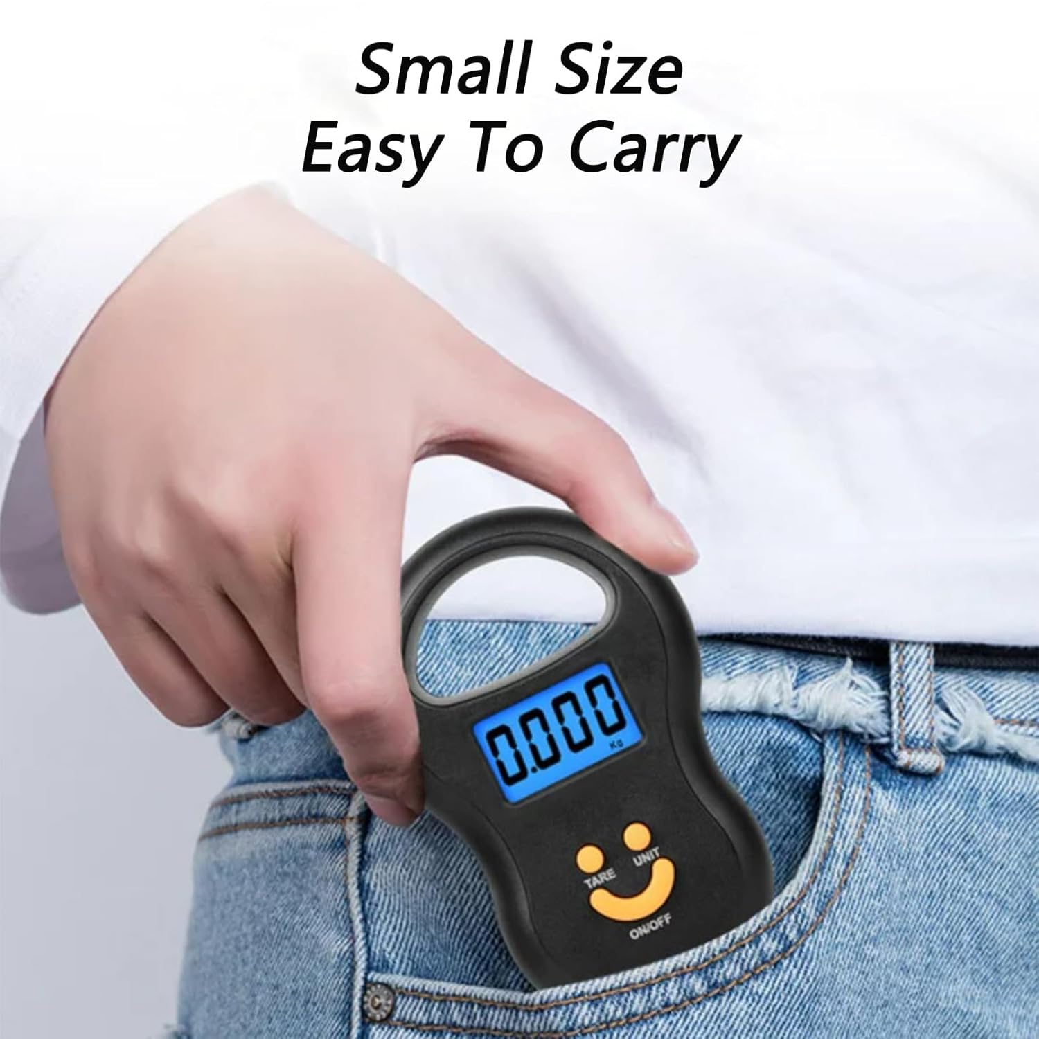 Fish Scale 50KG Hanging Scale Luggage Scale Weighing Scale with Comfortable Handle and Large Hook, Suitable for Home Farm Outdoor Hunting Fishing (Black) - Image 5