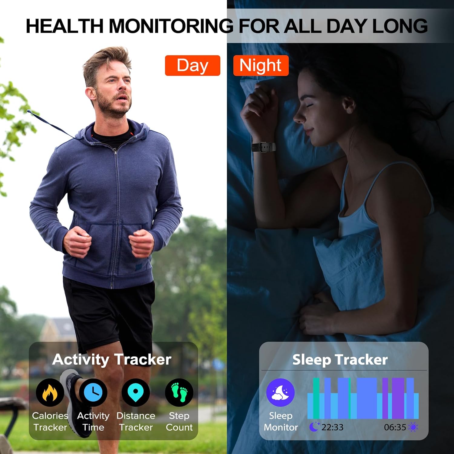 Smart Watch for Men Women(Answer/Make Calls), 1.85" HD Touch Screen Fitness Watch with Sleep Heart Rate Monitor, 112 Sports Modes, IP68 Waterproof Activity Trackers Compatible with Android iOS, Black - Image 3