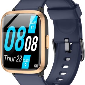 Smart Watch, Fitness Tracker with Heart Rate, SpO2 and Sleep Monitor, 42mm Swimming Waterproof Watch, Fitness Watches for Women Men, Step Tracker, Smartwatch Compatible with iOS Android Phones