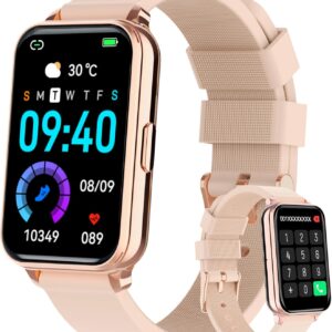 Fitness Tracker Smart Watch Make/Answer Calls for Women Men with Heart Rate Blood Oxygen Sleep Monitor Sports Modes Step Calorie Counter IP68 Waterproof for Android Phones and iPhone