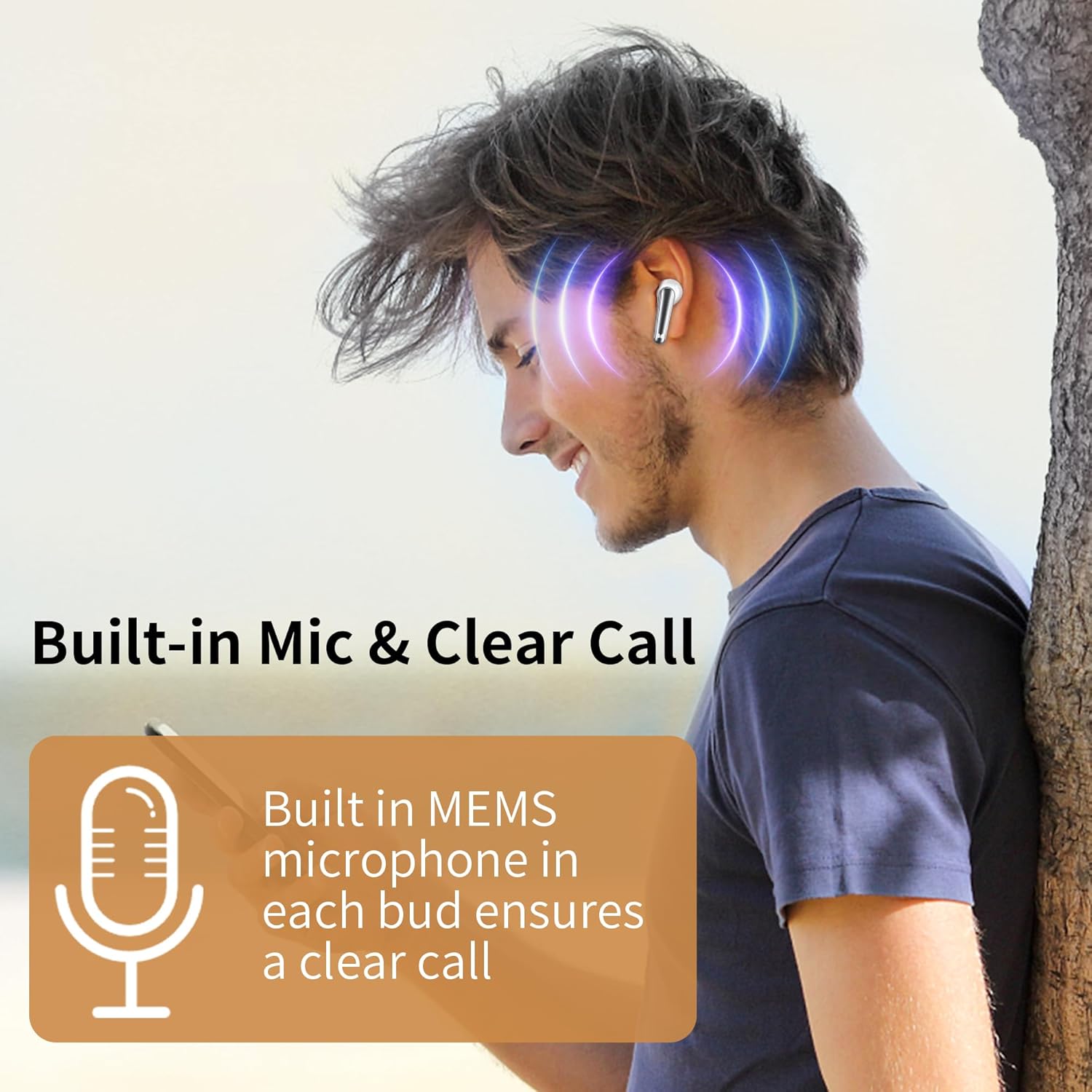 Monster N-Lite 203 AirLinks Wireless Earbuds, Bluetooth 5.3 Headphones HiFi Stereo, Wireless Earphones with 30H Playback, Type-C Charging, HD Clear Call, Touch Control, IPX6 Waterproof in-Ear Earbuds - Image 5