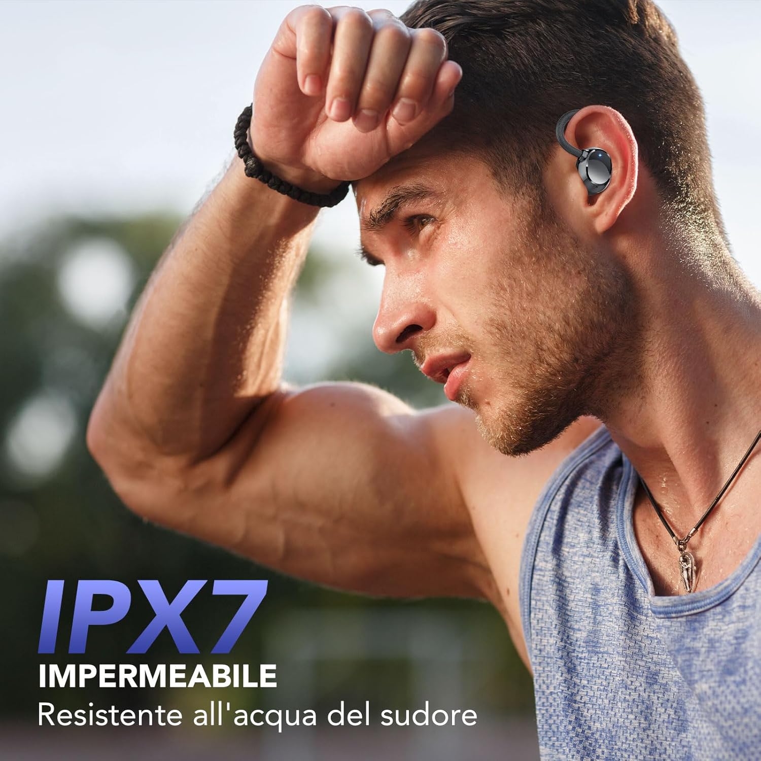 Wireless Earbuds, Bluetooth Headphones 80Hrs Deep Bass Playtime with LED Display, Sport Earphones with ENC Noise Cancelling Mic, IPX7 Waterproof Over-Ear Ear Buds with Earhooks for Workout/Running - Image 6