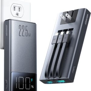 JOYROOM Portable Charger Built in Cable and AC Wall Plug [2025 Upgraded] 10000mAh PD22.5W Fast Charging Power Bank Travel Essential Battery Pack Compatible with iPhone 16/15/14