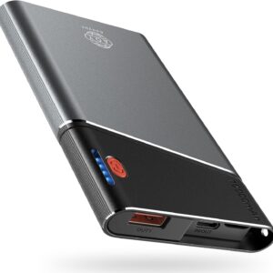 Portable Charger, 22.5W PD Fast Charging 10000mAh Power Bank with Detachable USB C Cable for Travel, Slim Hands-Free External Battery Pack for iPhone 16/15/14 iPad Samsung S24 etc, Grey