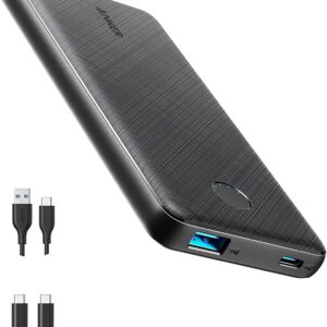 Anker Portable Charger, USB-C PortableCharger 10000mAh with 20W Power Delivery, 523 Power Bank (PowerCore Slim 10K PD) for iPhone 14/13/12 Series, S10, Pixel 4 and More (Black)