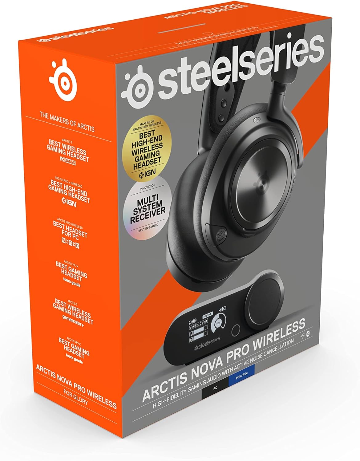 SteelSeries Arctis Nova Pro Wireless Multi-System Gaming Headset - Premium Hi-Fi Drivers - Active Noise Cancellation - Infinity Power System - Stealth Retractable Mic - PC, PS5/PS4, Switch, Mobile - Image 14