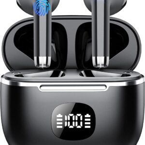Wireless Earbuds, Bluetooth Headphones 5.3, 50H Playtime LED Display Deep Bass Ear Buds with 4 ENC Noise Cancelling Mic, IP7 Waterproof in-Ear Earphones for Phone Tablet Laptop Sports