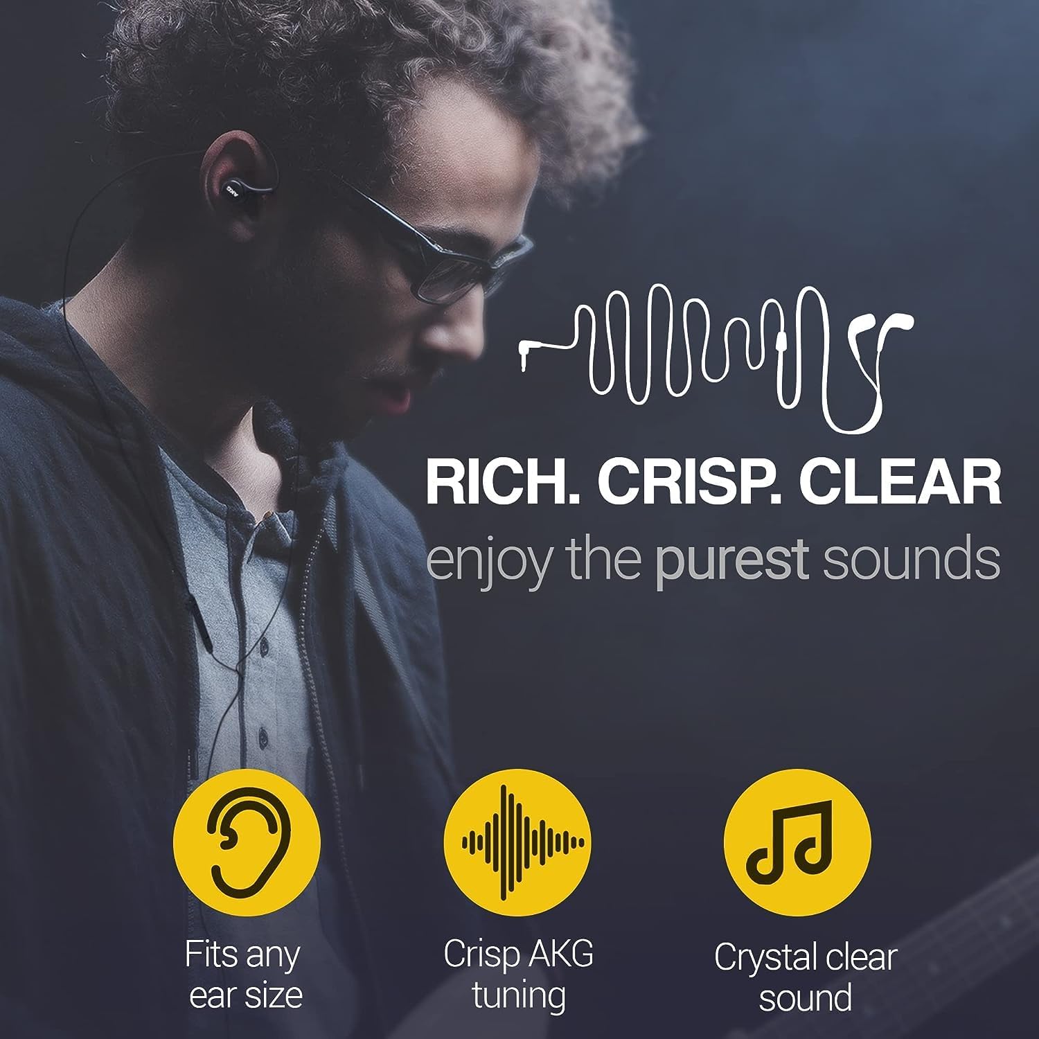 Samsung AKG Earbuds Stereo Headphones 3.5mm for Samsung Galaxy S10 S10e S9 S8 Plus A31 A71 Wired Earphones - Designed by AKG - with Microphone and Volume Buttons (Black) - Image 3