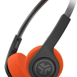 JLab Rewind Wireless Retro Headphones, Black, Bluetooth 4.2, 14 Hours Playtime, Custom EQ3 Sound, Music Controls, Noise Isolation, with Microphone, Throwback 80's/ 90's Design
