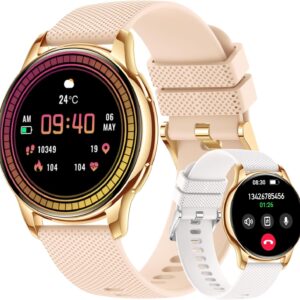 Smart Watches for Women(Answer/Make Call), [41mm] Newest Fitness Watch with Heart Rate/Sleep/Spo2 Monitor/300+ Dials, 100+ Sports Waterproof Activity Trackers, Smartwatch for Android/iPhone (2 Bands)