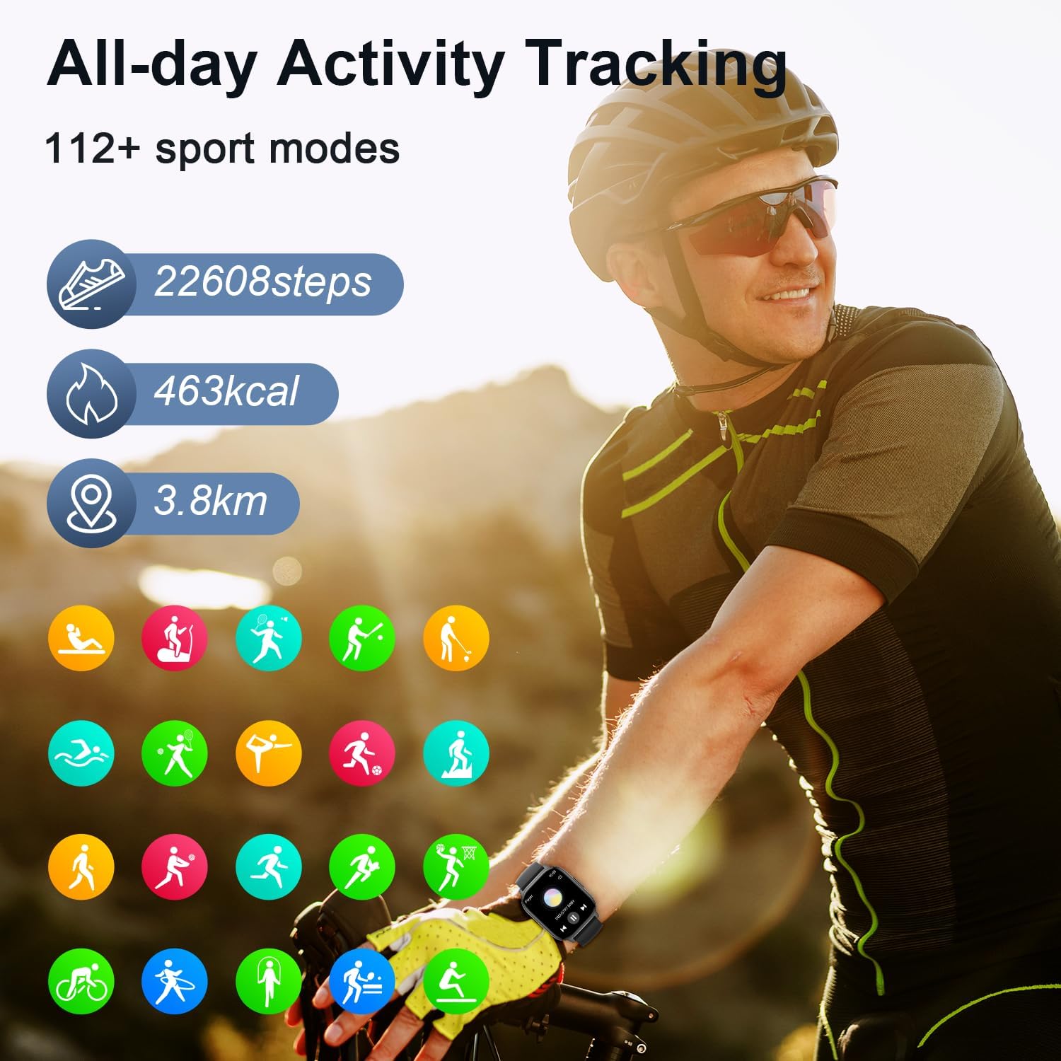 Smart Watch for Men Women Fitness: Make/Answer Call Smart Watches for Men Digital Mens Watches Running Waterproof Smartwatch Android Phones iPhone Samsung Compatible Heart Rate Monitor Step Tracker - Image 4