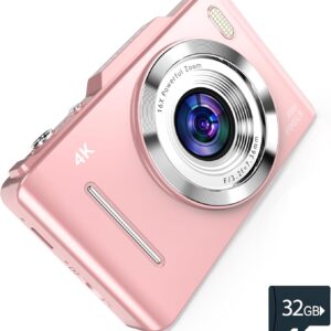 4K Digital Camera - 48MP Photos 32GB SD Card & Lanyard Included - Cameras for Photography, Vlogging Camera, Film Camera, Mini Camera, Small Camera Gift for Kids, Girls, Students & Teens