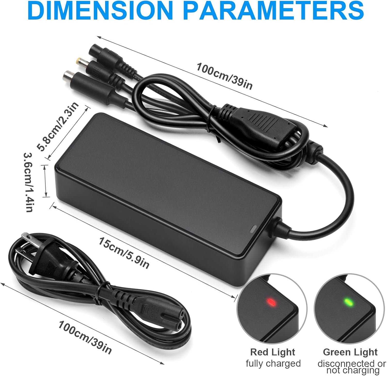 42V 2A Charger, 3 in 1 UL-Listed Universal 42V Charger Replacement with 3 Prong, 1 Prong Port - Image 5