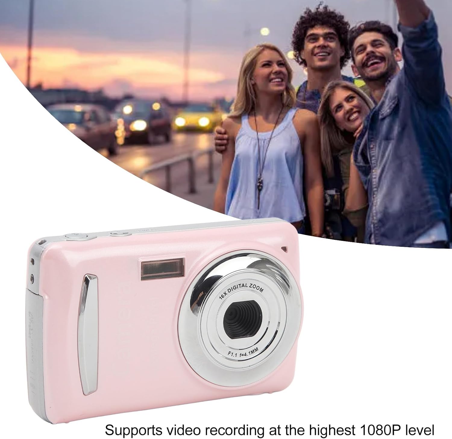 Digital Camera, 1080P Full HD 16X Zoom 64MP Digital Point and Shoot Camera, 2.4 Inch IPS Screen Auto Focus Vlogging Camera for Kids Teens Adult Beginner () - Image 3