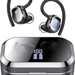 Ear Buds Wireless Earbuds V5.3 Bluetooth Earbuds 120Hrs Playtime, 4.7g Mini Size Painless Wear, IPX7 Waterproof, Deep Bass 2.0, Over-Ear Earbuds Wireless Bluetooth Headphones for Sport Running