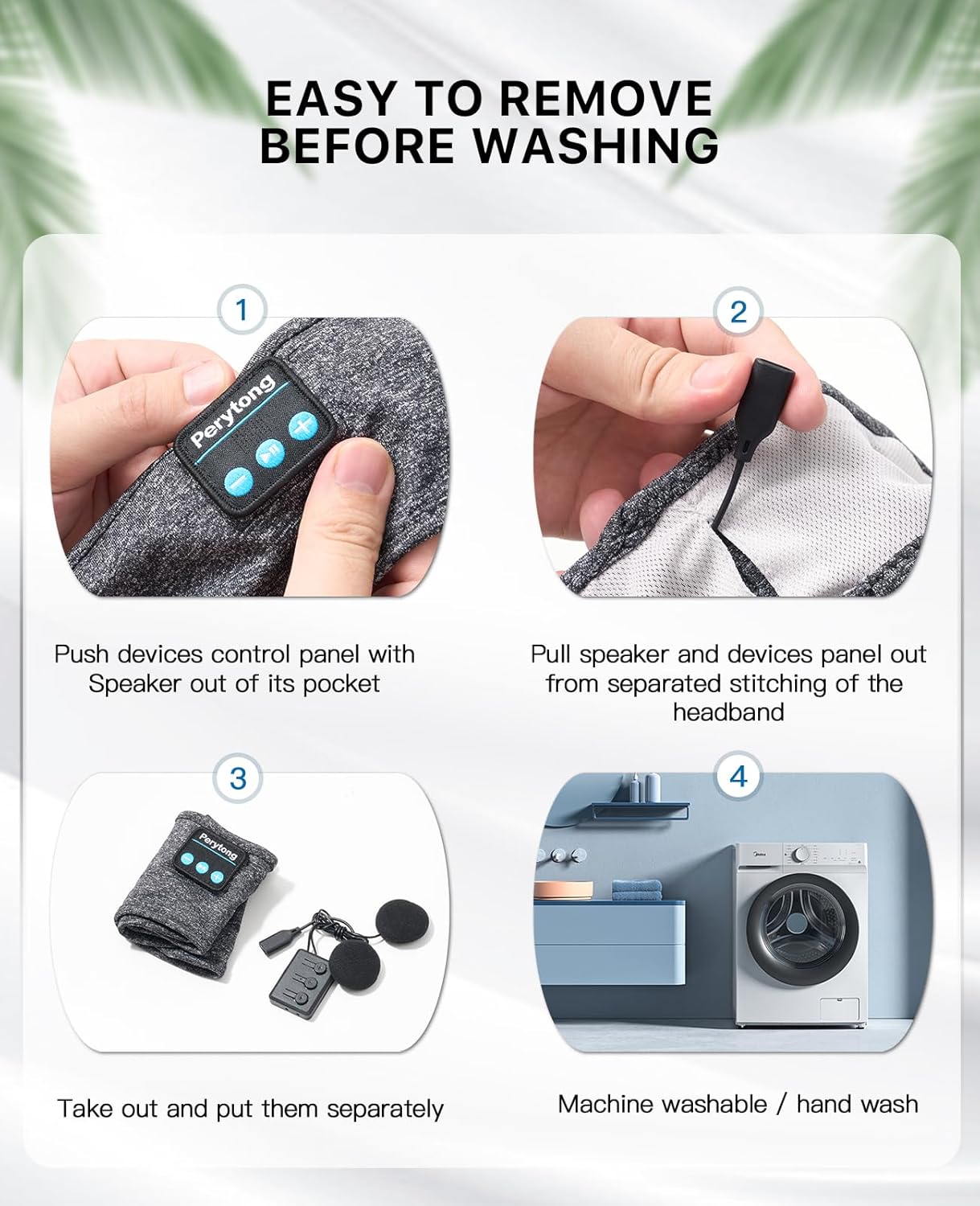 Perytong Sleep Headphones Wireless, Bluetooth Sports Headband Headphones with Ultra-Thin HD Stereo Speakers Perfect for Sleeping,Workout,Jogging,Yoga,Insomnia, Air Travel, Meditation - Image 9