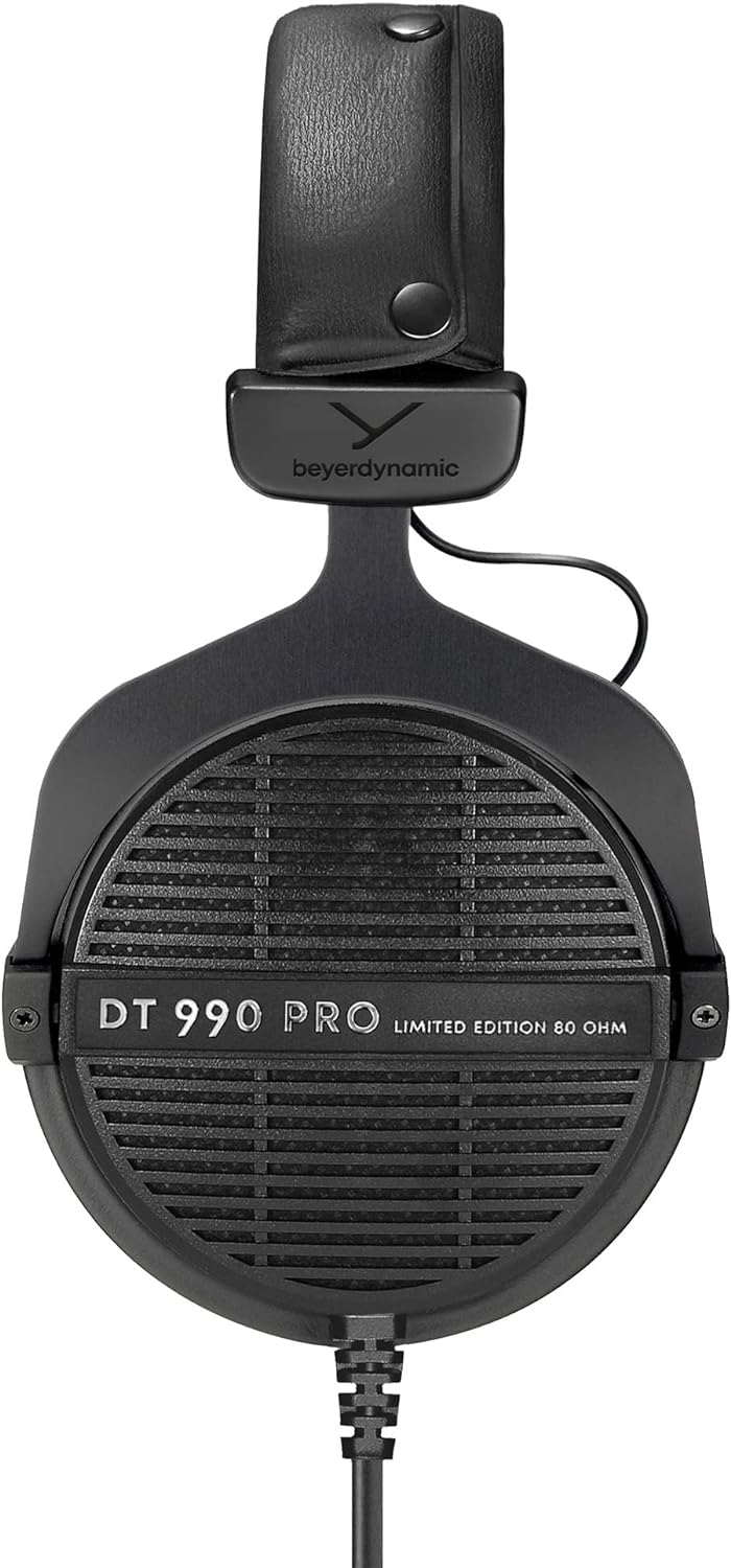beyerdynamic Dt 990 Pro Over-Ear Studio Monitor Headphones - Open-Back Stereo Construction, Wired (80 Ohm, Black (Limited Edition)) - Image 2