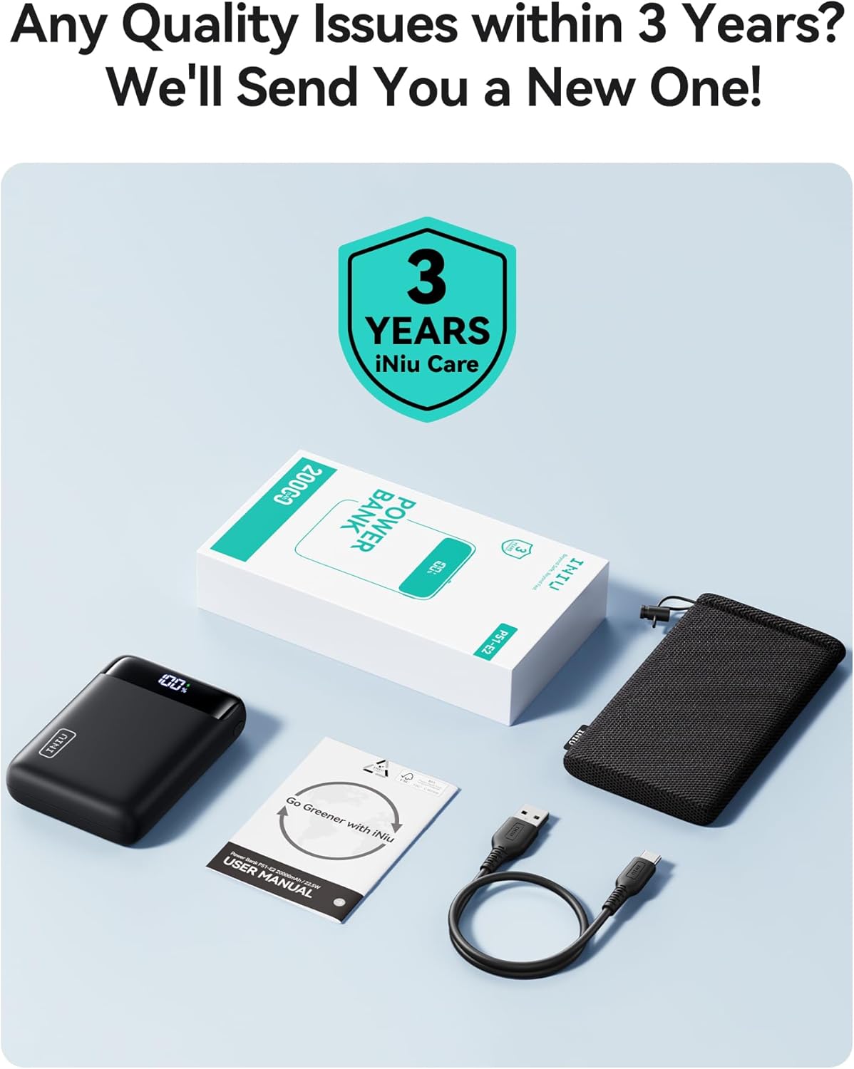 INIU Portable Charger, Smallest 22.5W 20000mAh USB C in & Out Power Bank Fast Charging, PD 3.0+QC 4.0 Phone Battery Pack Compatible with iPhone 16 15 14 13 12 Pro Samsung S21 Google Tablet, etc - Image 7