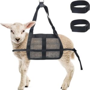 Boyistar Calf Sling for Weighing Animals, 300 LB Animal Weighing Sling for Calf Weight Scale Sling for Small Animals, Hanging Weight Newborn Livestock Sling with Straps, 2 Reinforced Restraint Types