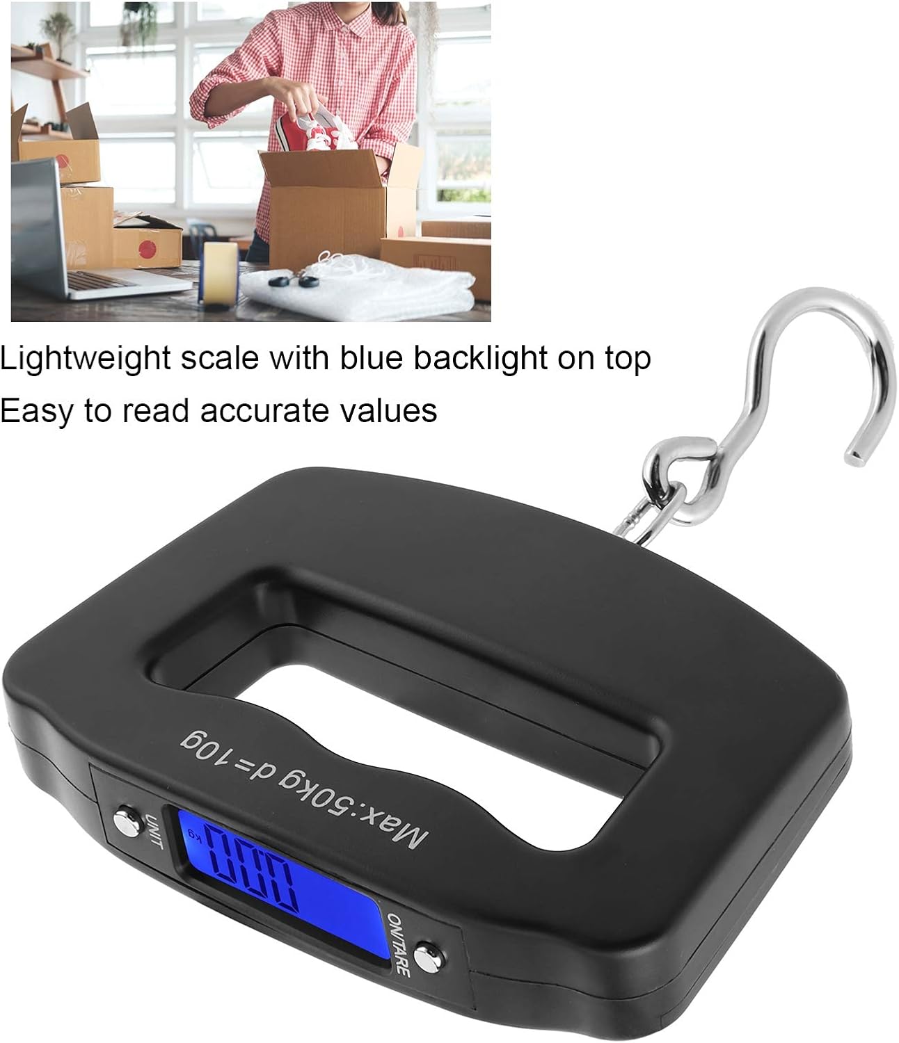POCREATION Digital Hanging Luggage Scale, Portable Electronic Weighing Convenient Suitcase Luggage Balance 50KG/10KG - Image 6