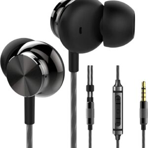 Betron BS10 Earphones Wired Headphones in Ear Noise Isolating Earbuds with Microphone and Volume Control Powerful Bass Driven Sound, 12mm Large Drivers, Ergonomic Design
