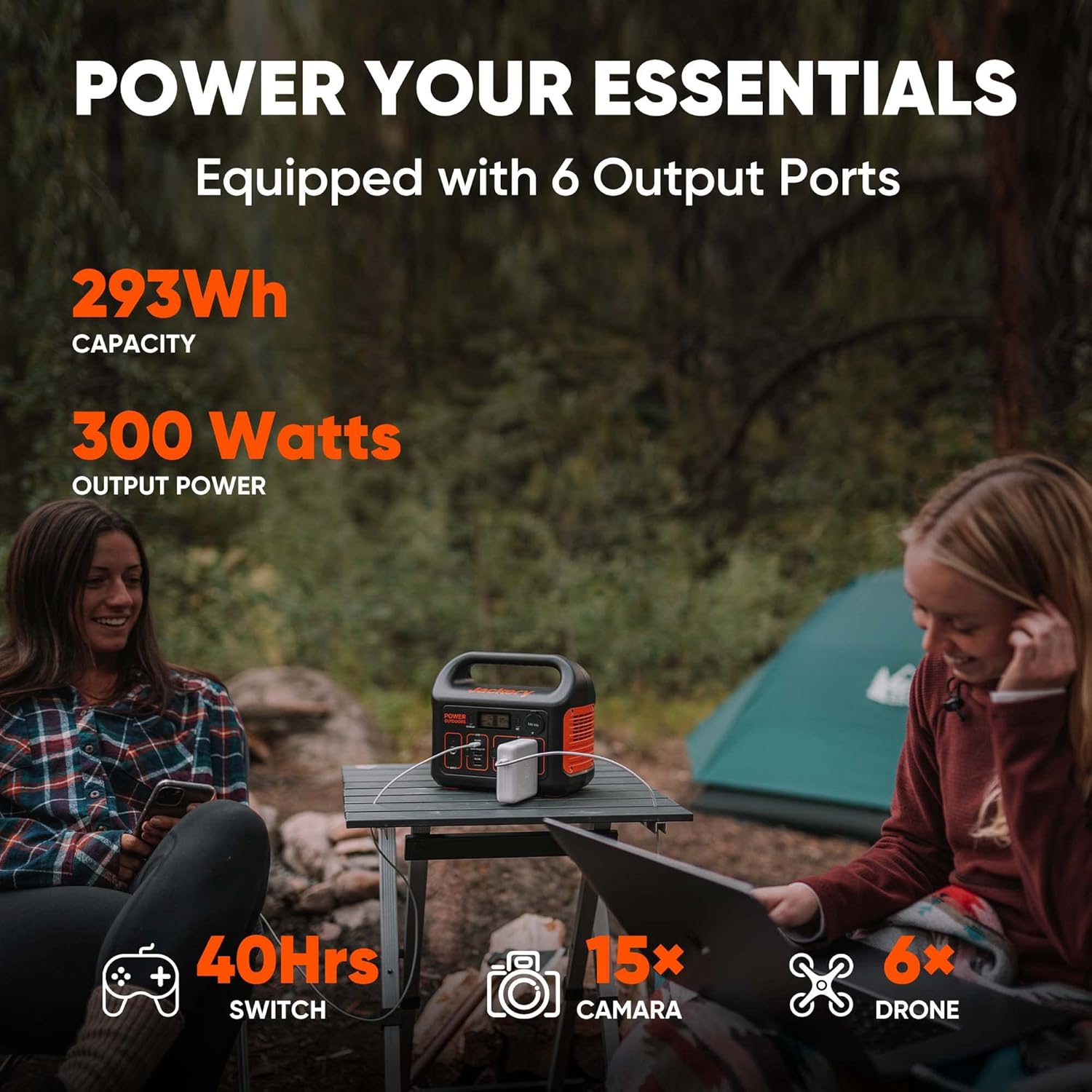 Jackery Portable Power Station Explorer 300, 293Wh Backup Lithium Battery, Solar Generator for Outdoors Camping Travel Hunting Blackout (Solar Panel Optional) - Image 4