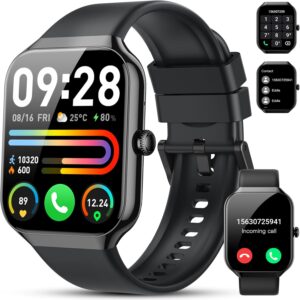 Smart Watch(Answer/Make Call), 1.96" HD Smartwatch for Men Women, 2024 Fitness Activity Tracker with 110+ Sport Modes/Heart Rate/Sleep Monitor/Pedometer, IP68 Waterproof Fitness Watch for Android iOS