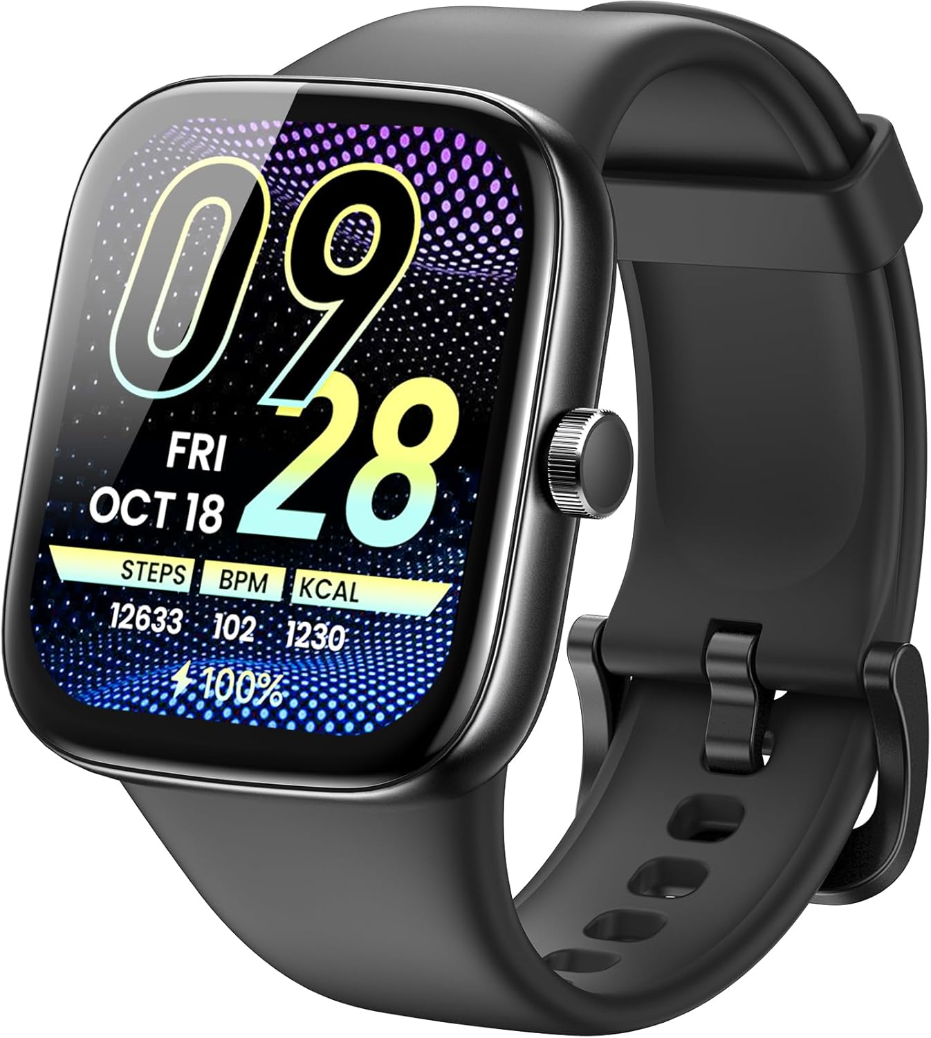 TOZO AMOLED S7 Smart Watch Bluetooth Call 1.85” Ultra HD Screen,Dynamic Dials Messages Push 100+ Sports Modes,Detect Human Health (Heart Rate,Blood Oxygen) with High Battery Life Touch Screen Watch