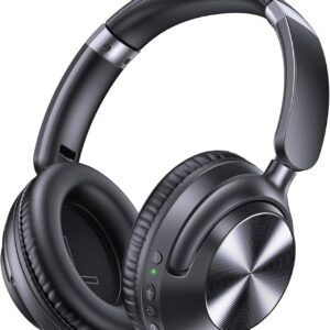 TAGRY Active Noise Cancelling Headphones 100H Playtime Wireless Over Ear Bluetooth Headphones with Deep Bass Fast Charging Light Weight Comfort Earcups Headsets for Travel Home Office Phone PC Black