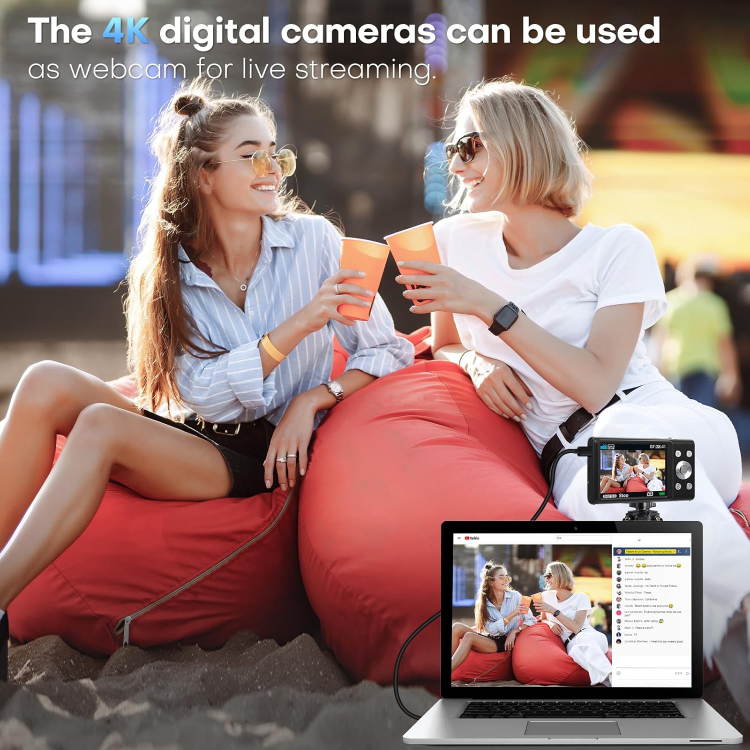 Digital Camera, Autofocus UHD 4K Vlogging Camera with 32GB Card, 48MP 16X Digital Zoom Digital Camera, Anti-Shake Portable YouTube Compact Point Shoot Camera for Teens Adult Beginner(Black) - Image 7