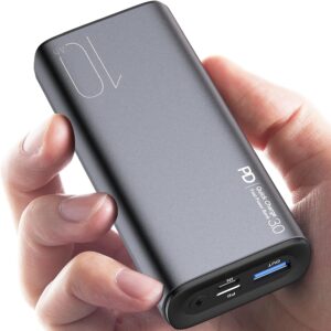 TOZO PB3 Portable Charger 10000mAh One of The Lightest and Slimmest Fast Power Bank 18W PD High-Speed Charging Battery Pack with USB-C Input/Output for iPhone,Samsung and More Gray