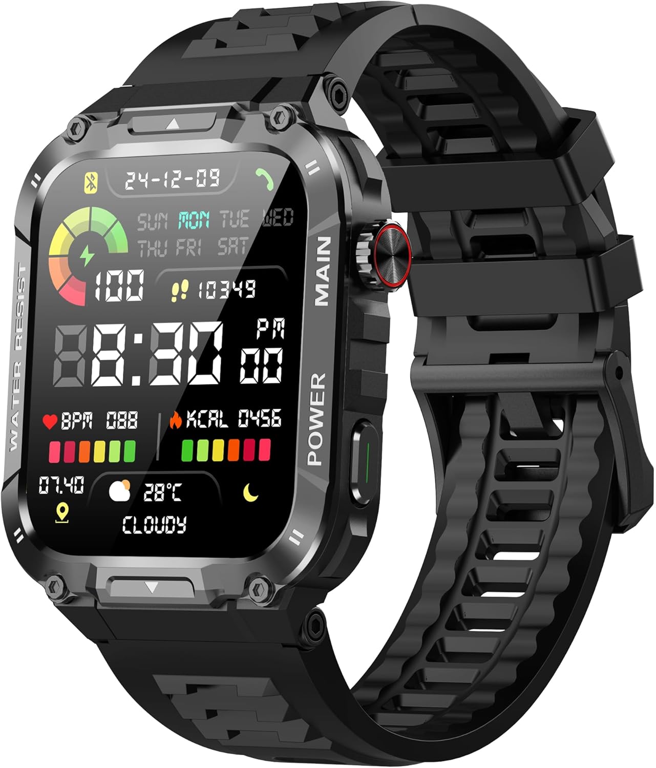 Military Smart Watch for Men with Call Function,Fitness Smartwatch for Android Phones and iPhone,Waterproof Fitness Tracker with Blood Oxygen/Heart Rate/Sleep/100+ Sport Modes, Watches for Men
