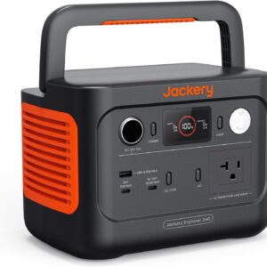 Jackery Explorer 240 v2 Portable Power Station, 256Wh LiFePO4 Battery with 300W AC/100W USB-C Output, 1Hr Fast Charging, Versatile Scenarios-Outdoor/Camping/RV/Travel/Emergency Backup