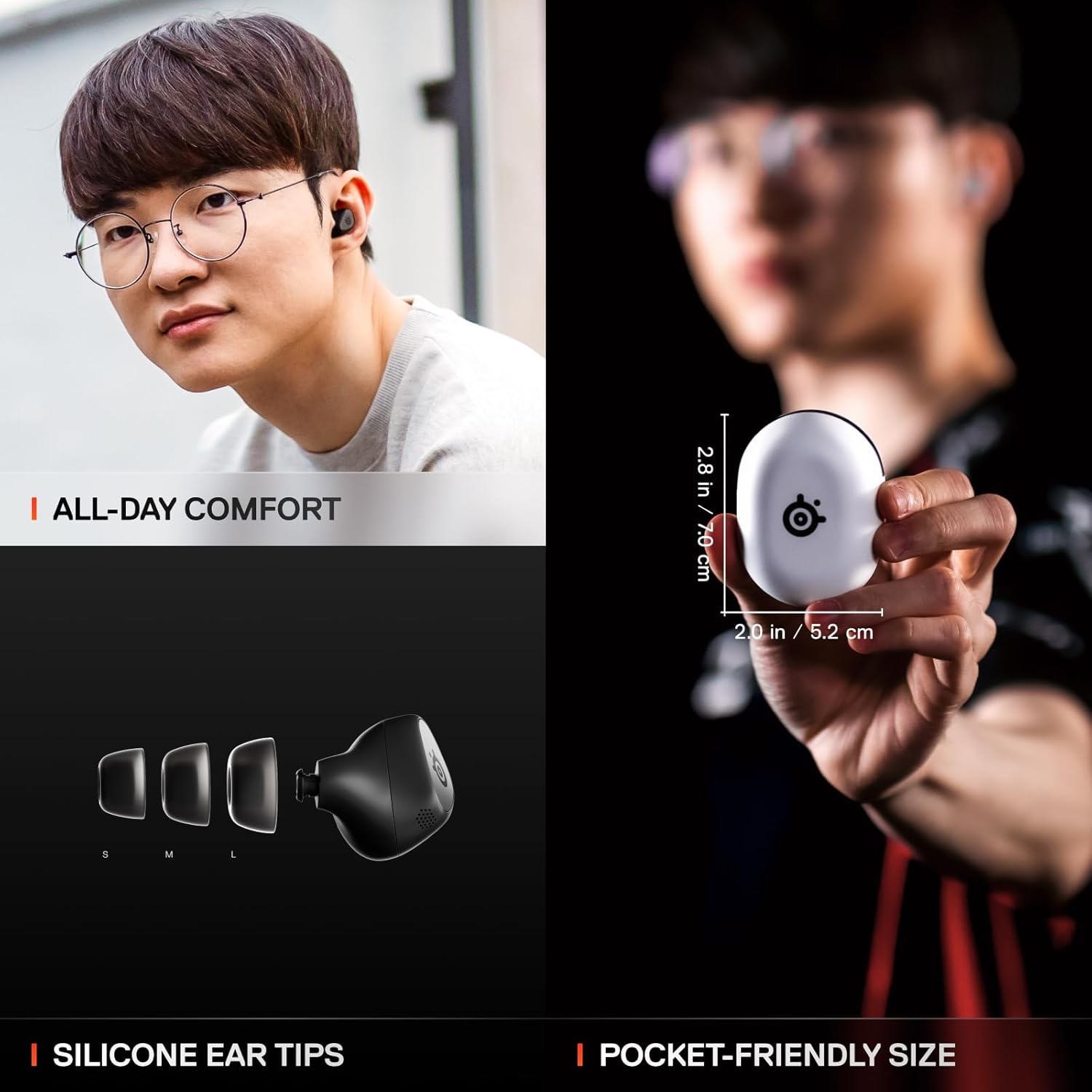 Arctis GameBuds for PlayStation/PC/Switch/Mobile — 2.4GHz + Bluetooth 5.3 Earbuds — Active Noise Cancelling — Mobile App Sound Presets — Water Resistant IP55 — 40H Battery with Qi Charging Case - Image 6