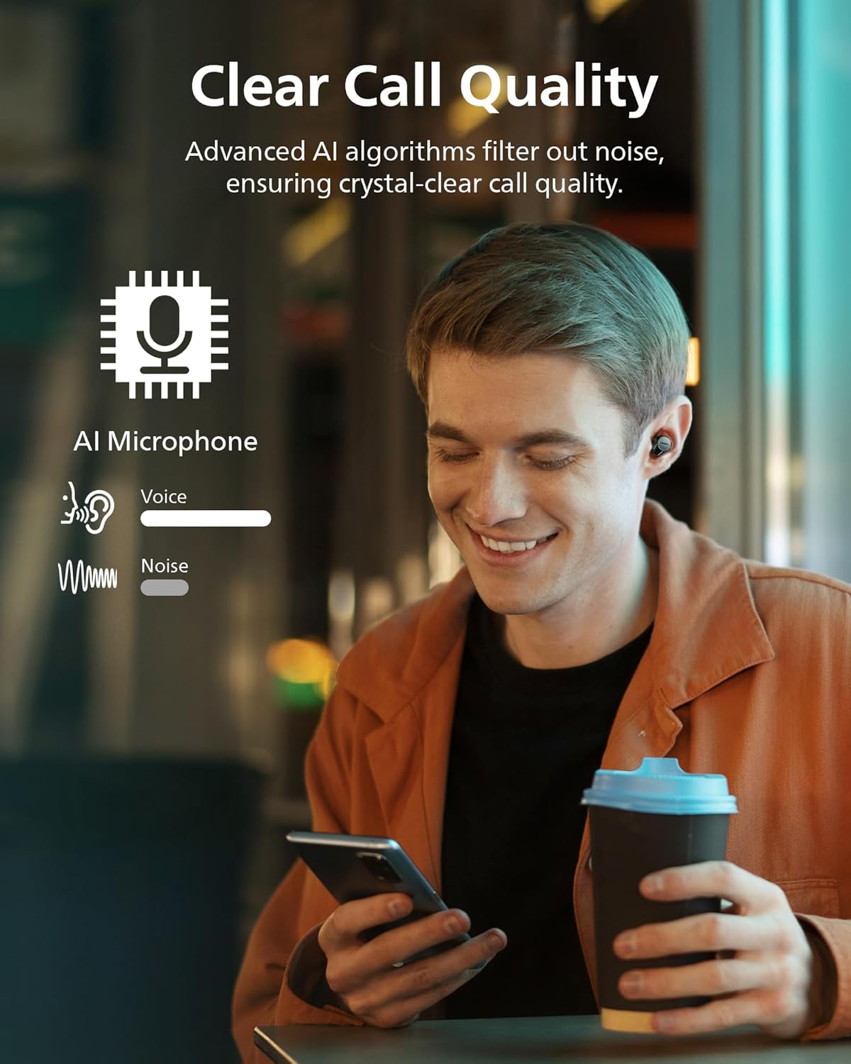 PHILIPS TAT1219 Wireless Earbuds,True Wireless Headphones,Powerful Bass with 10 mm Driver,Clear Call Quality with AI Mic,18 H Battery Life,Bluetooth 5.3,IPX4 Rating,Ergonomic Design for Comfort,Black - Image 3