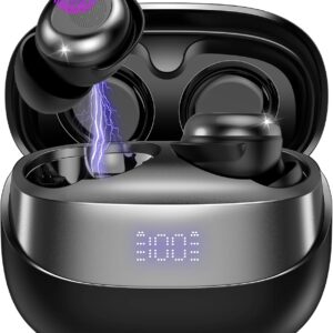 Sleep Earbuds Bluetooth 5.4 in Ear Light-Weight Headphones, Mini Sleep Headphones Small Design for Side Sleepers, 47H Playtime with Charging Case, Clear Calls Earphones, Black