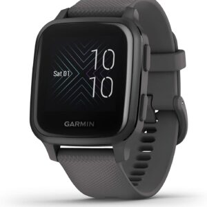 Garmin 010-02427-00 Venu Sq, GPS Smartwatch with Bright Touchscreen Display, Up to 6 Days of Battery Life, Slate (Renewed)