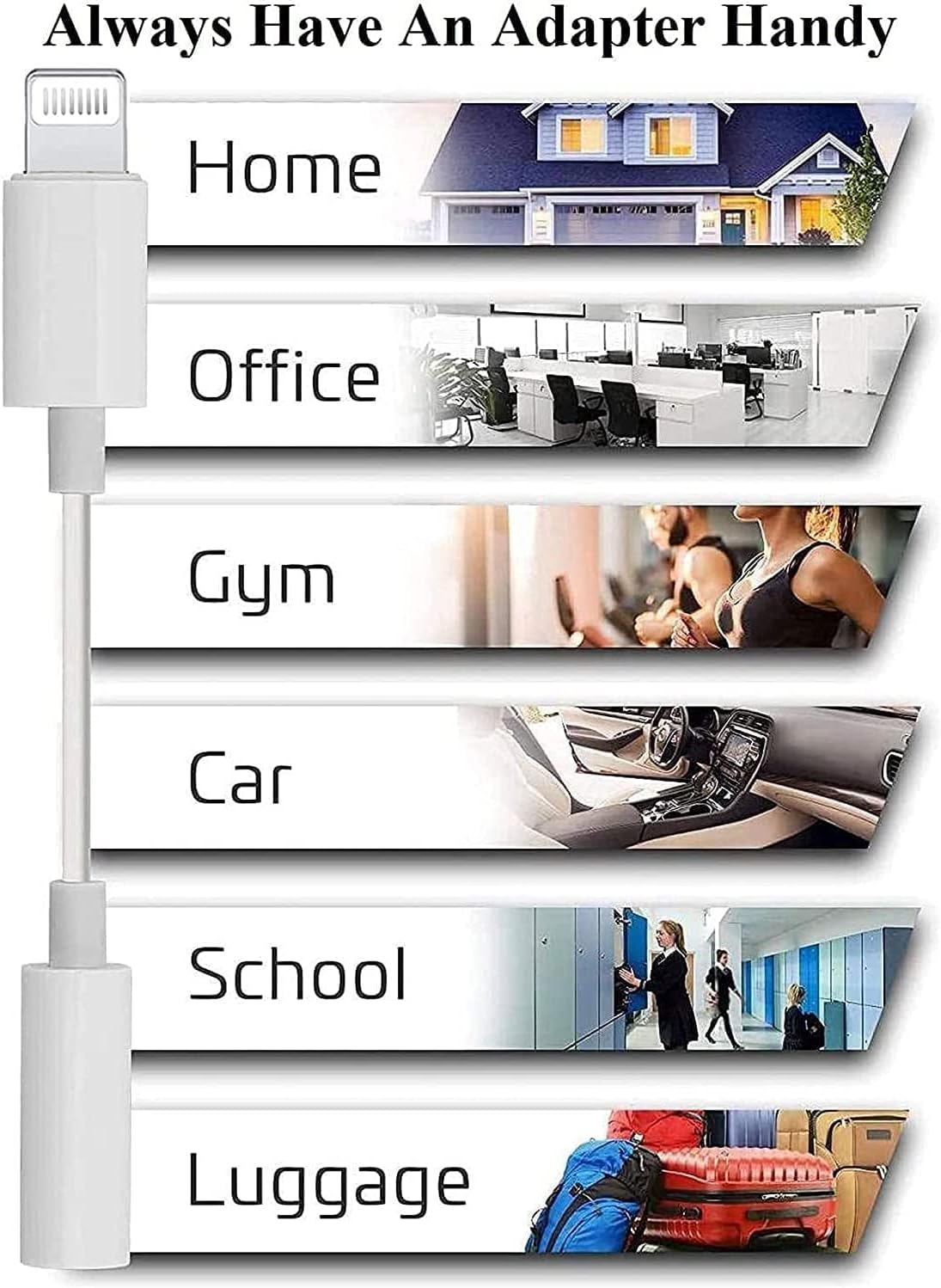 Apple MFi Certified 3 Pack Lightning to 3.5 mm Headphone Jack Adapter, iPhone Audio Dongle Cable Earphones Headphones Converter Compatible with iPhone 14 13 12 Pro 11 Pro X XR XS XS Max 8 7 - Image 3